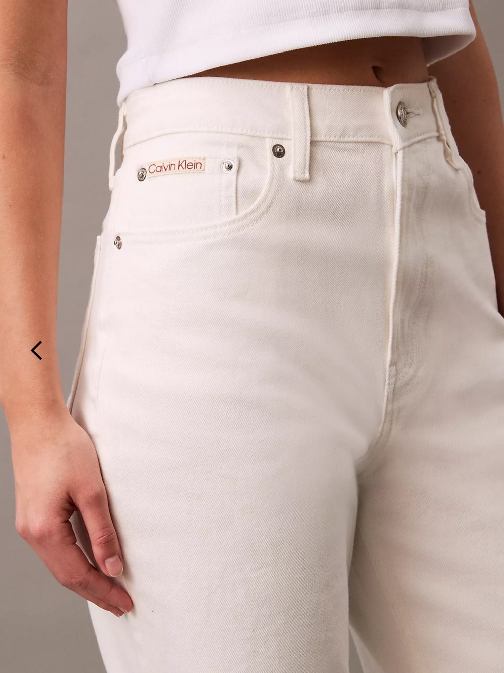 Calvin Klein Straight Leg Jeans in Off-White